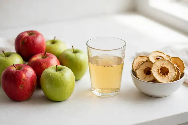 Fresh apples vs apple juice
