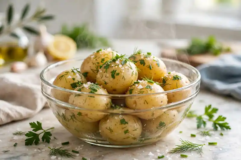 Potato Nutrition 2 Boiled potatoes herbs