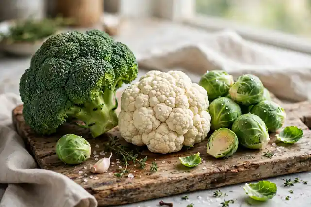 Broccoli and cauliflower