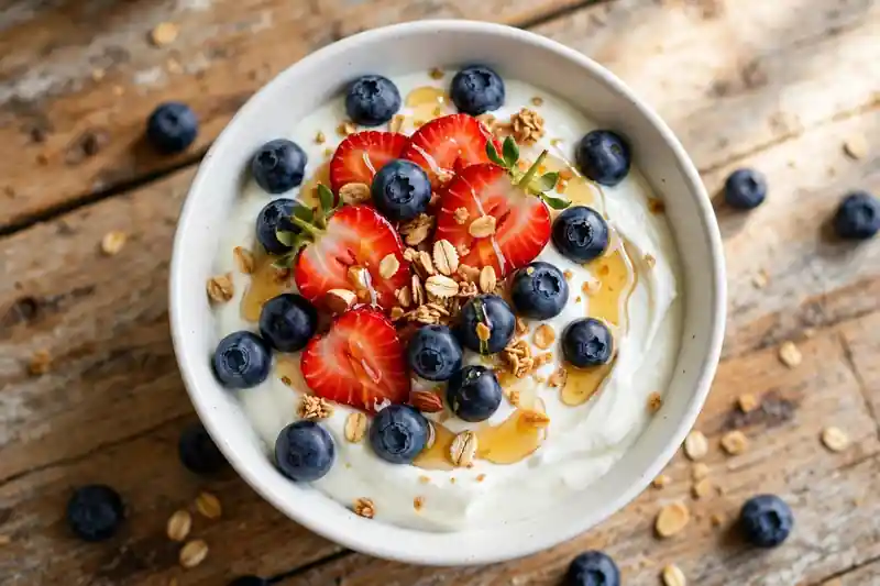 Greek yogurt bowl with berries