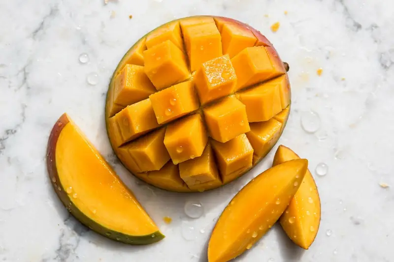 Sliced ripe mango