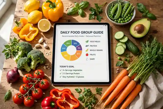 Vegetables and food guide tablet