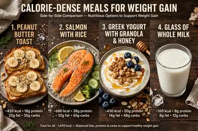 Weight gain foods comparison